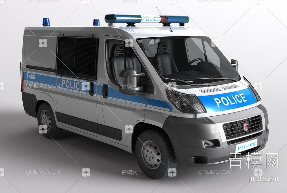 大型车警车3D模型下载【ID:328678】
