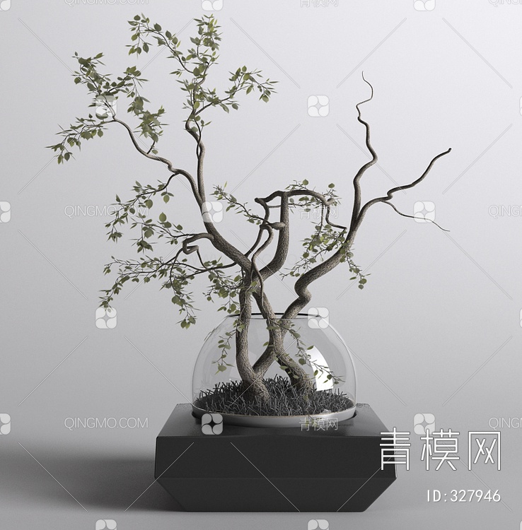 花盆盆景3D模型下载【ID:327946】