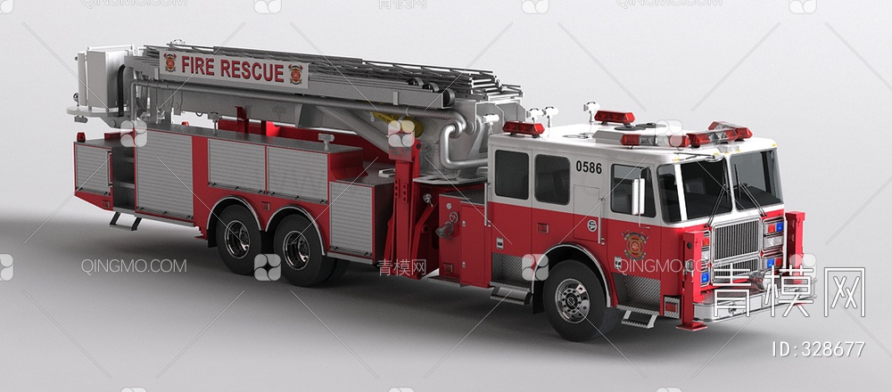 大型消防车3D模型下载【ID:328677】