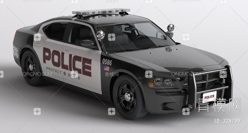 小汽车警车3D模型下载【ID:328799】