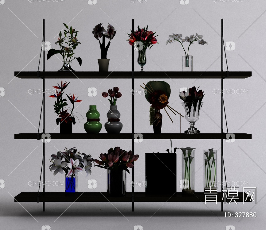 花盆盆景3D模型下载【ID:327880】