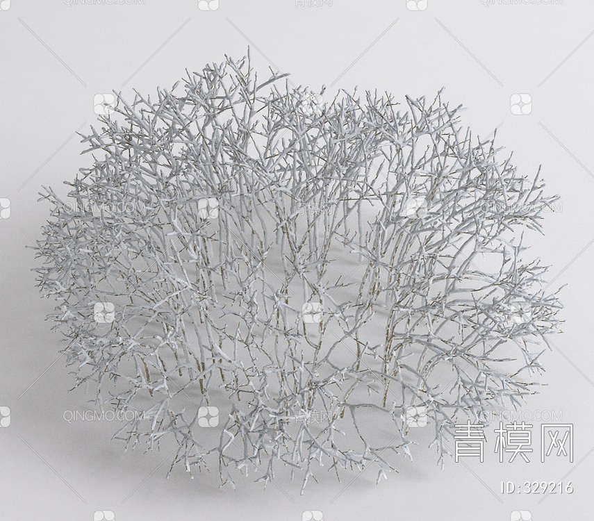 树雪景草灌木3D模型下载【ID:329216】