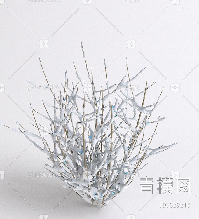 树雪景草灌木3D模型下载【ID:329215】