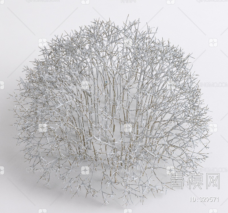 树雪景草灌木3D模型下载【ID:329571】