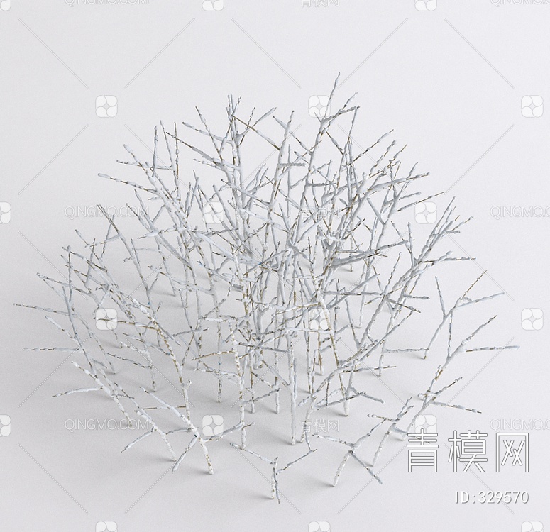 树雪景草灌木3D模型下载【ID:329570】