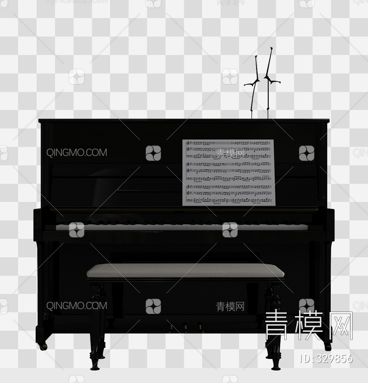 钢琴3D模型下载【ID:329856】