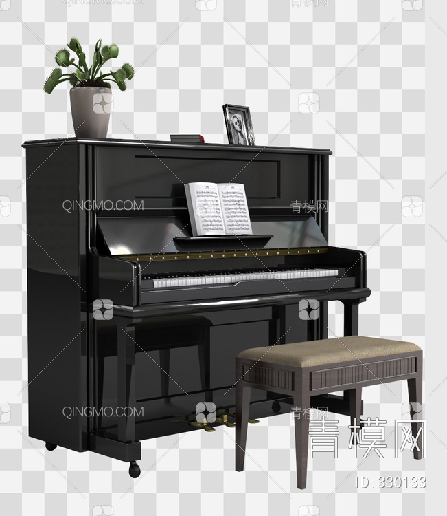 钢琴3D模型下载【ID:330133】