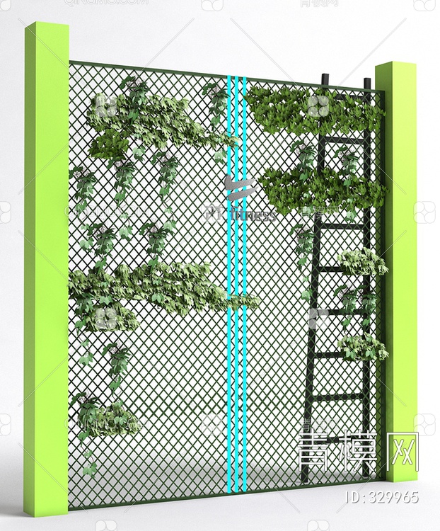 铁丝网植物墙3D模型下载【ID:329965】