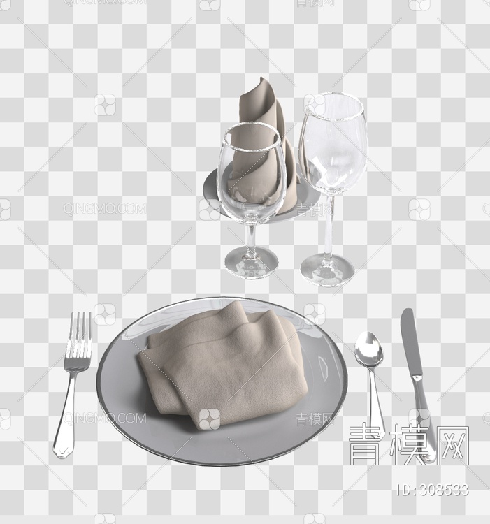 餐具3D模型下载【ID:308533】