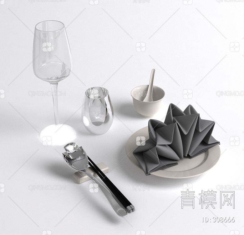 餐具3D模型下载【ID:308666】