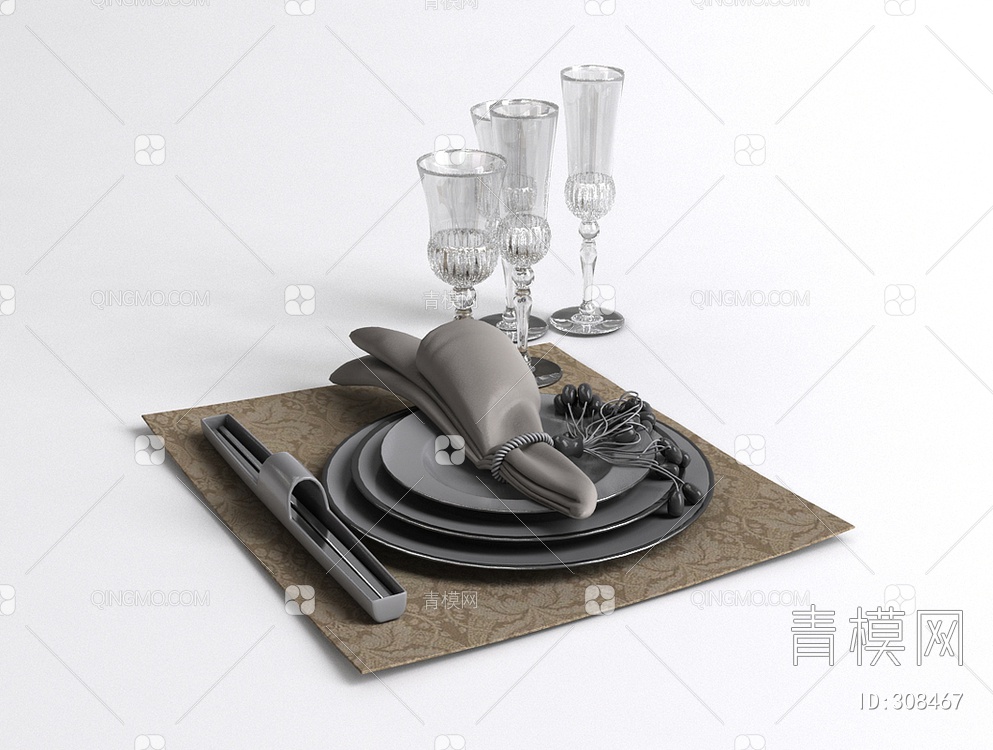 餐具3D模型下载【ID:308467】