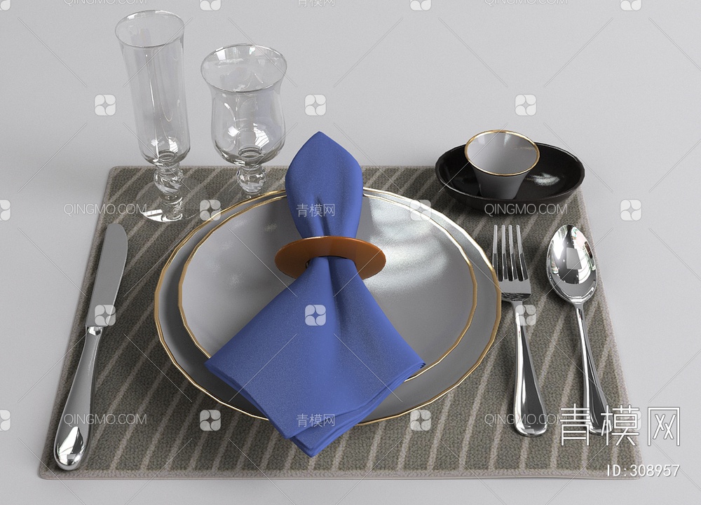餐具3D模型下载【ID:308957】