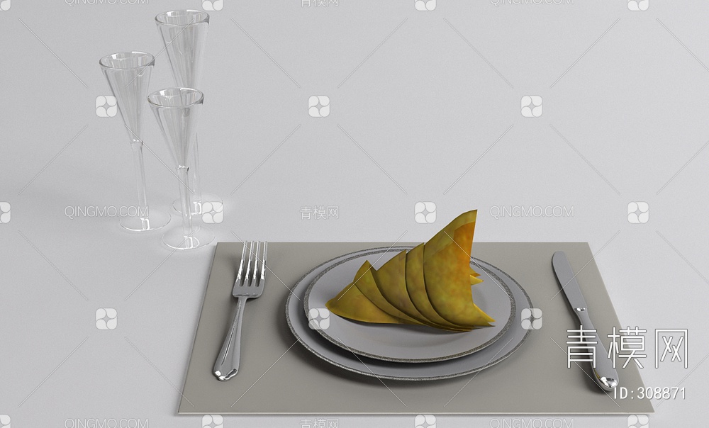 餐具3D模型下载【ID:308871】