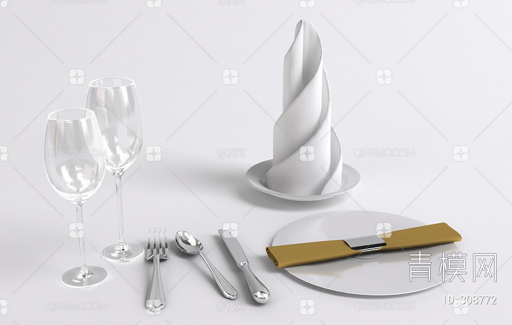 餐具3D模型下载【ID:308772】