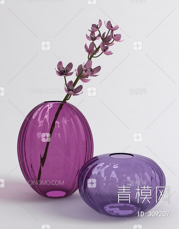 瓷瓶花瓶3D模型下载【ID:309207】