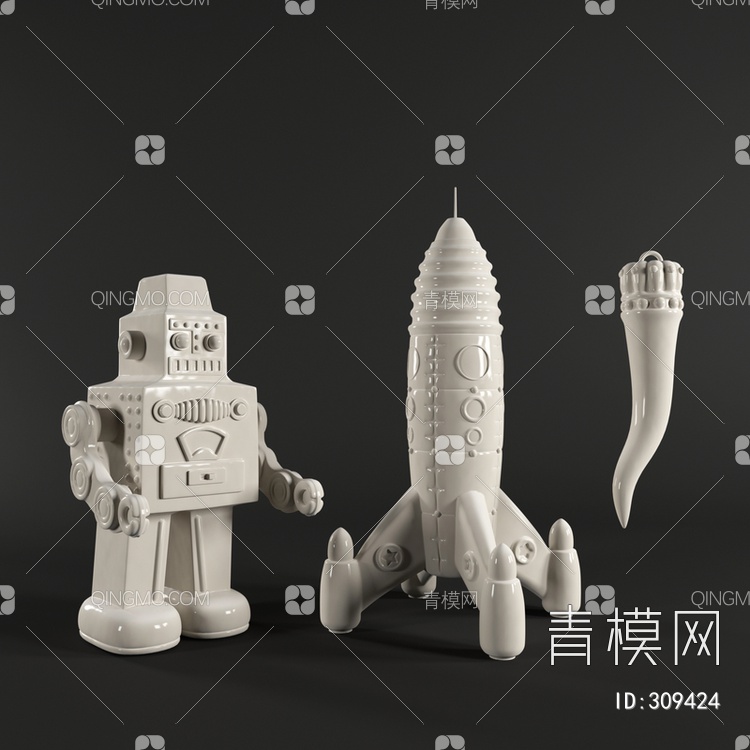机器人火箭玩具3D模型下载【ID:309424】