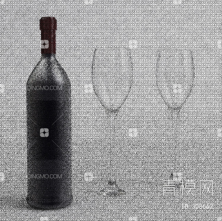 酒瓶酒杯3D模型下载【ID:308662】