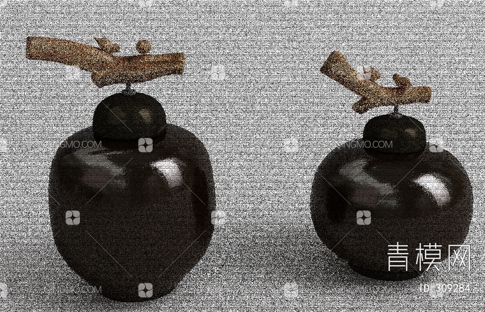 瓷瓶花瓶3D模型下载【ID:309284】