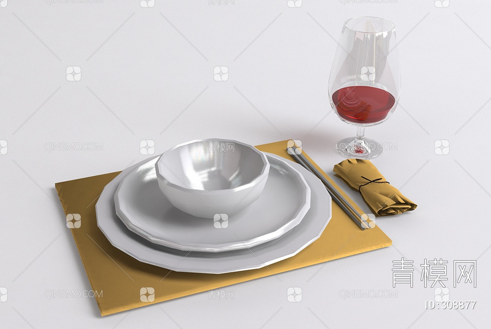 餐具3D模型下载【ID:308877】