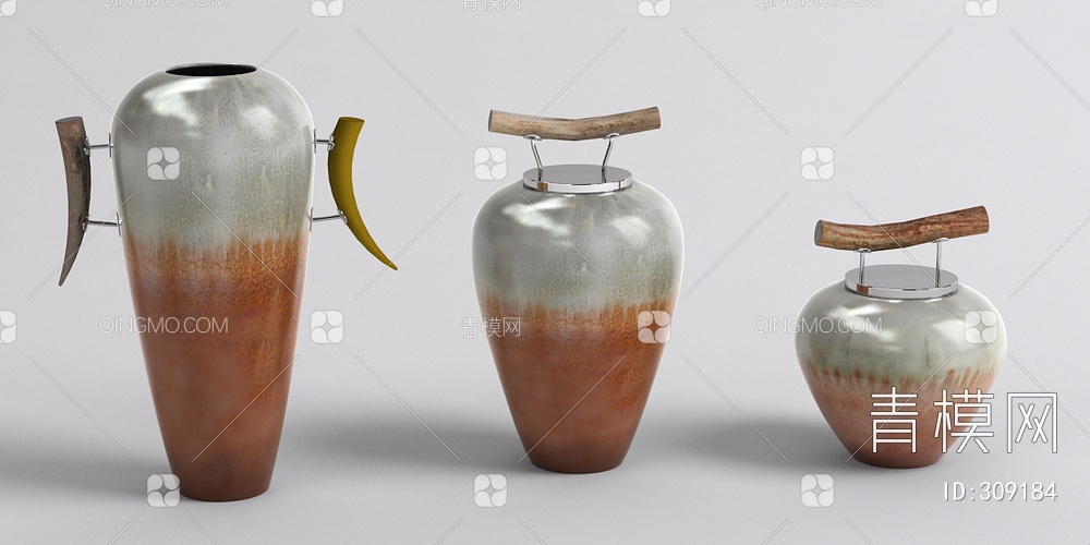 瓷瓶花瓶3D模型下载【ID:309184】