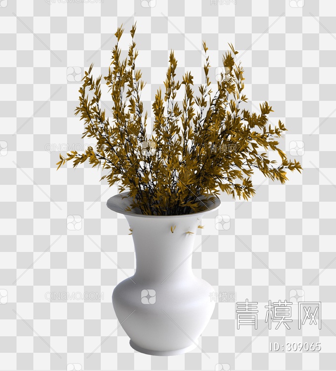 瓷器干花瓶3D模型下载【ID:309065】