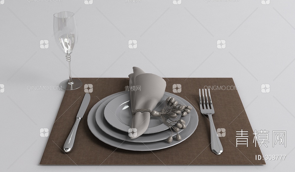 餐具3D模型下载【ID:308777】