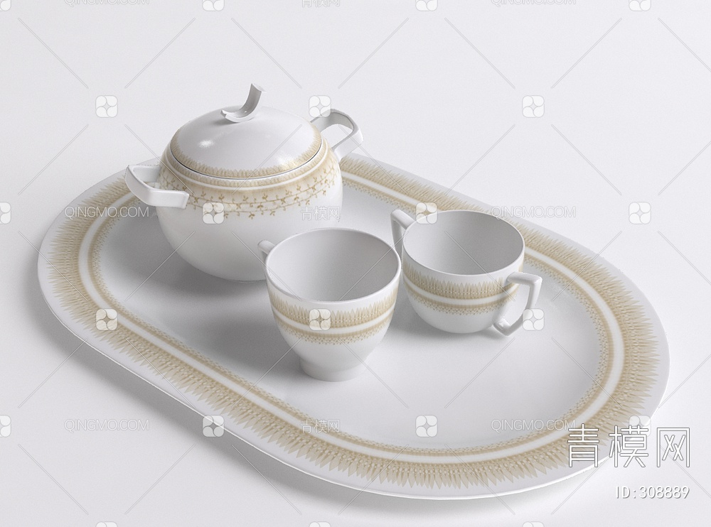 茶盘3D模型下载【ID:308889】