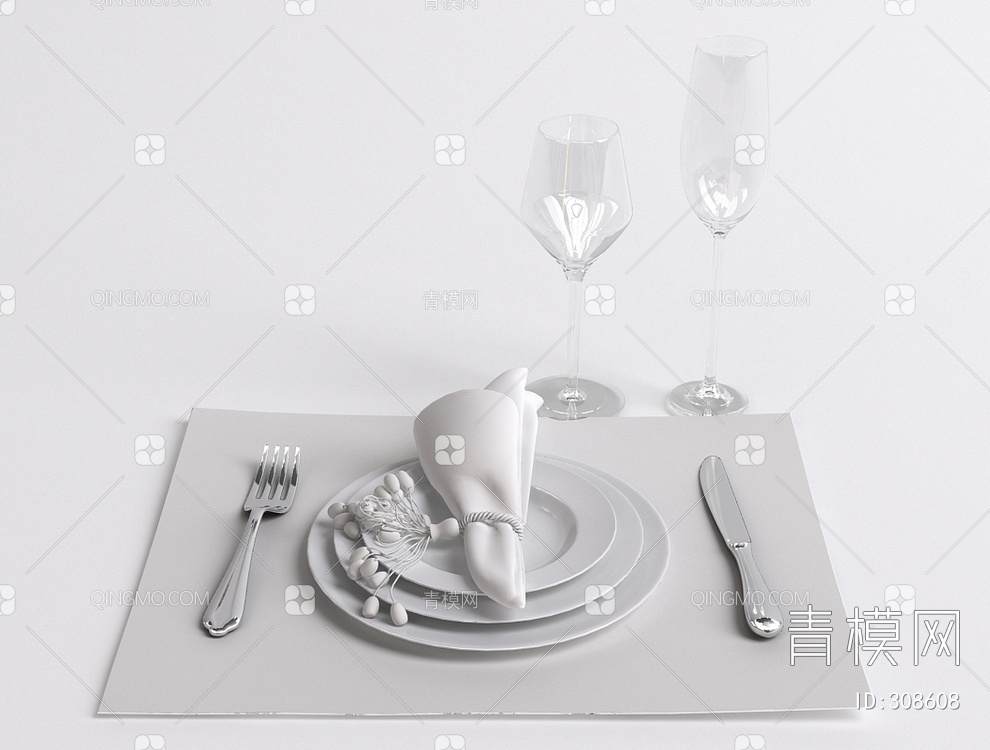 餐具3D模型下载【ID:308608】