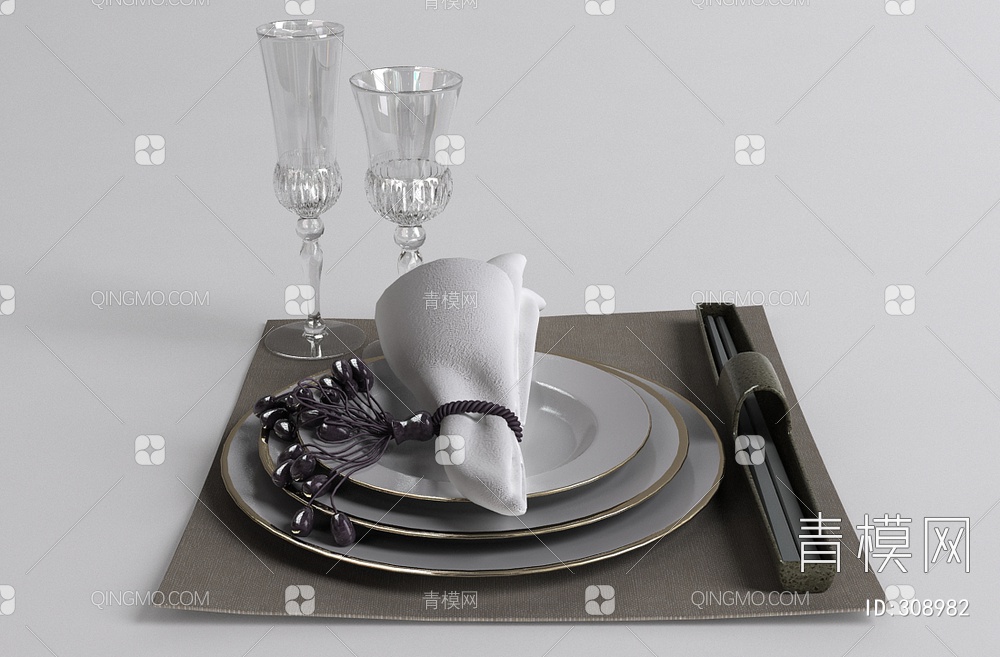 餐具3D模型下载【ID:308982】