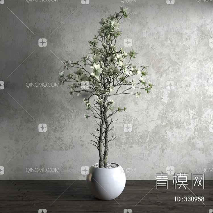 室内盆栽植物3D模型下载【ID:330958】