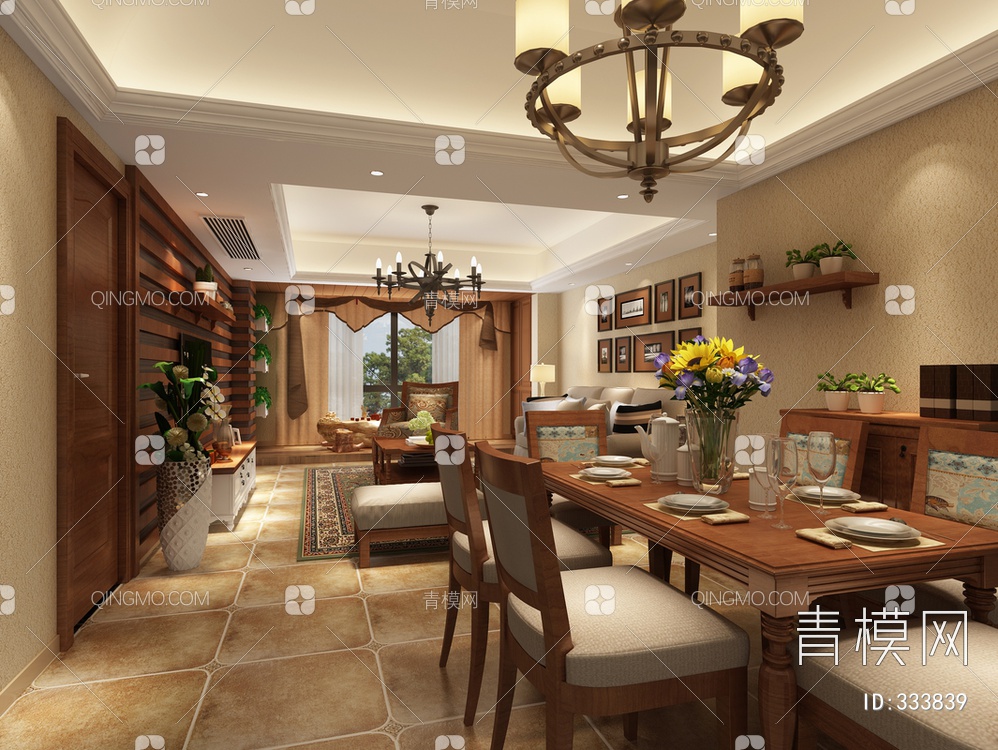 餐厅空间  3D模型下载【ID:333839】