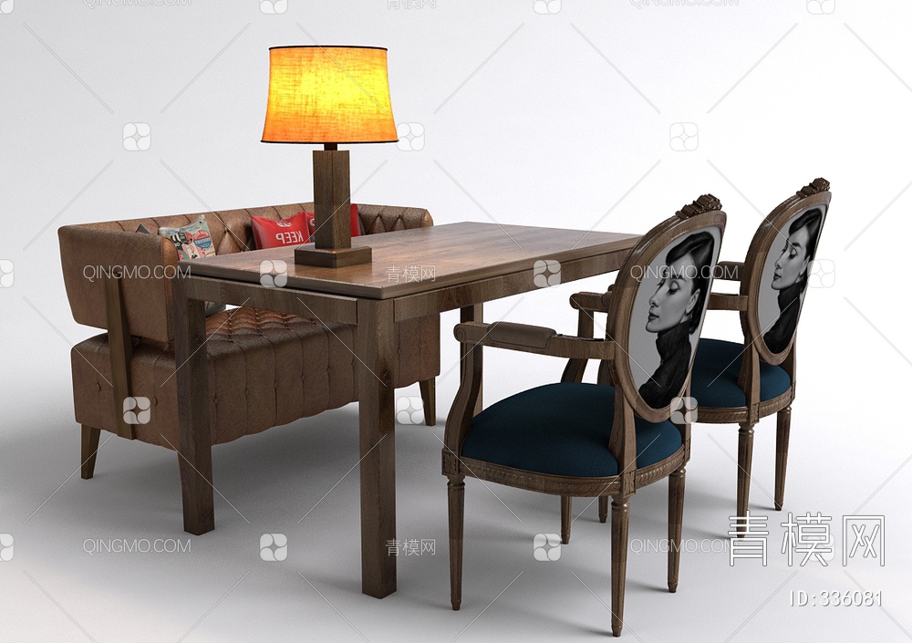 桌椅组合3D模型下载【ID:336081】