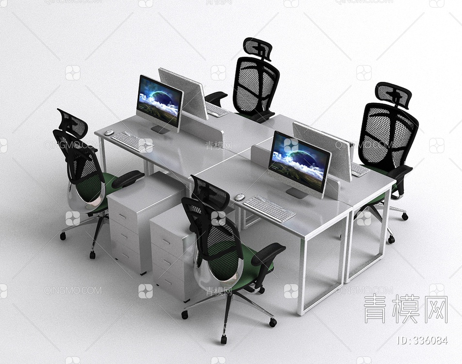 17年款办公桌椅3D模型下载【ID:336084】