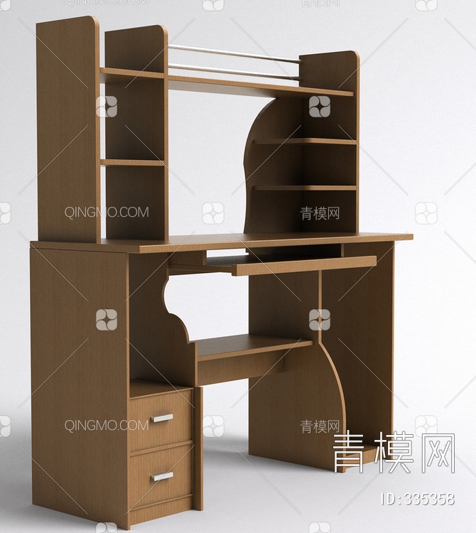 宿舍组合电脑桌3D模型下载【ID:335358】