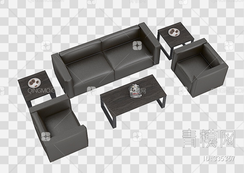 皮质沙发3+1+123003D模型下载【ID:335367】