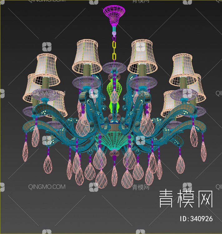 水晶吊灯3D模型下载【ID:340926】