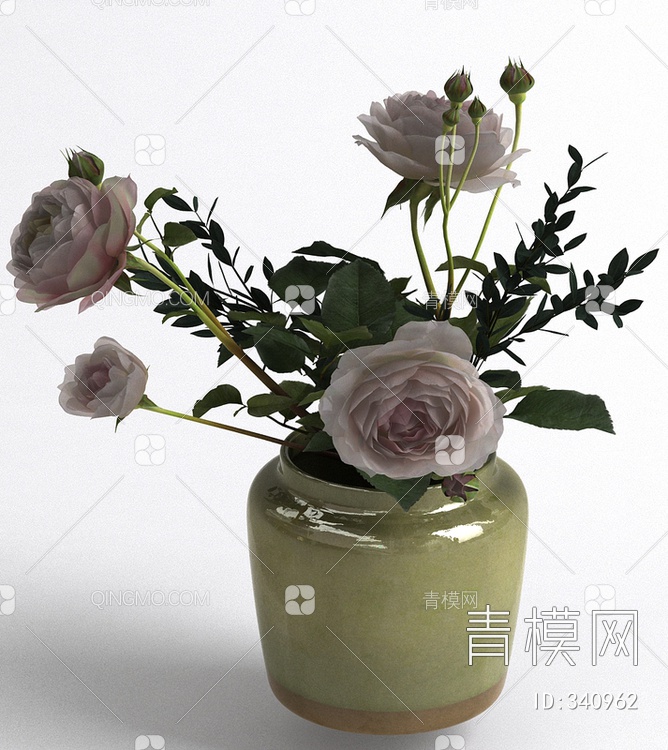 插花瓷器花瓶3D模型下载【ID:340962】