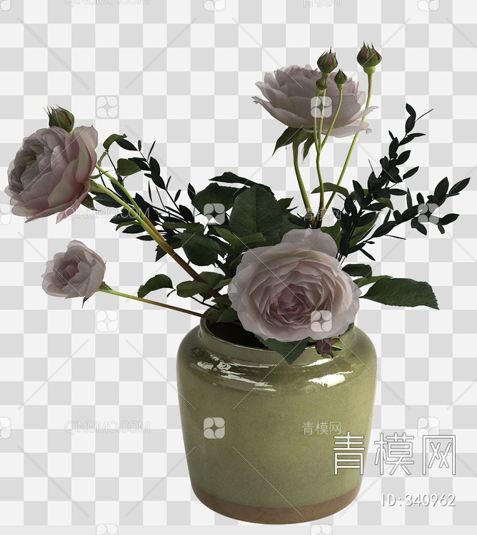 插花瓷器花瓶3D模型下载【ID:340962】