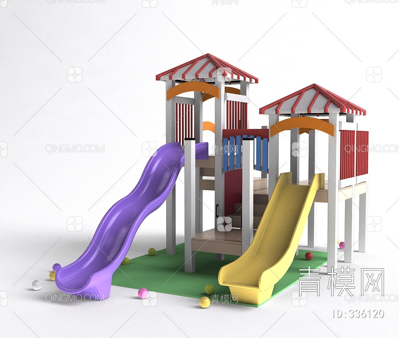 儿童滑滑梯娱乐器材3D模型下载【ID:336120】