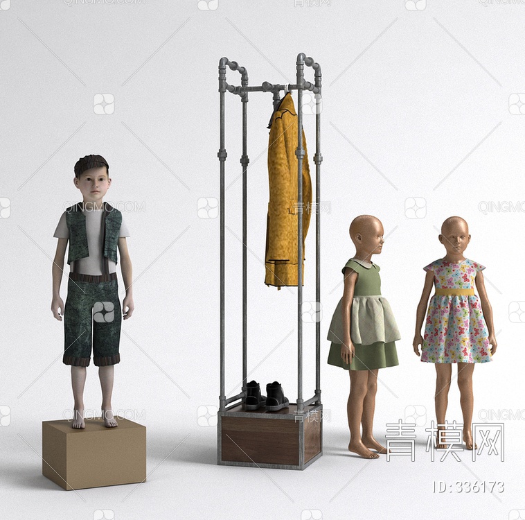 塑料儿童模特3D模型下载【ID:336173】