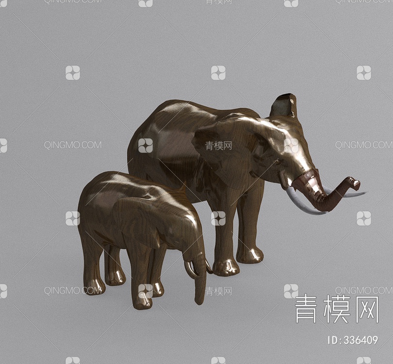 大象雕塑3D模型下载【ID:336409】