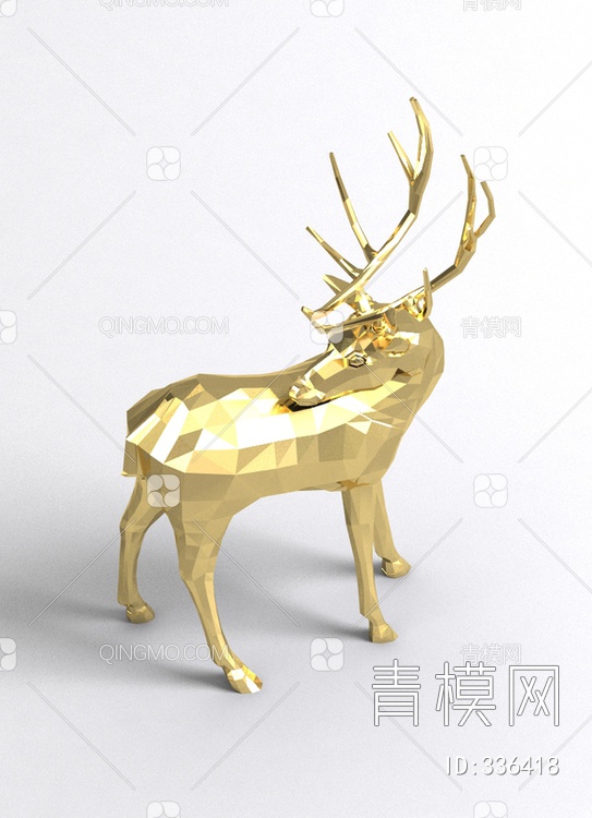 麋鹿雕塑3D模型下载【ID:336418】