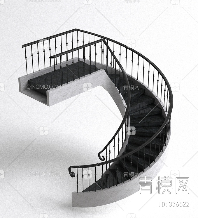 铁艺栏杆楼梯3D模型下载【ID:336622】