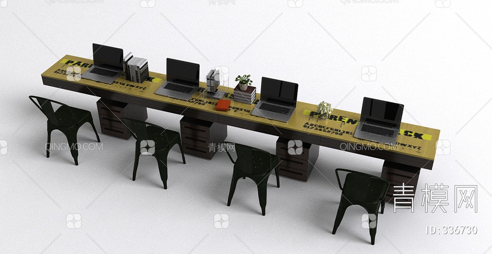 17年款办公桌椅3D模型下载【ID:336730】