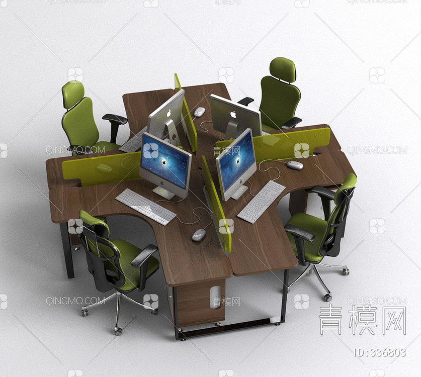 19年款办公桌椅3D模型下载【ID:336803】
