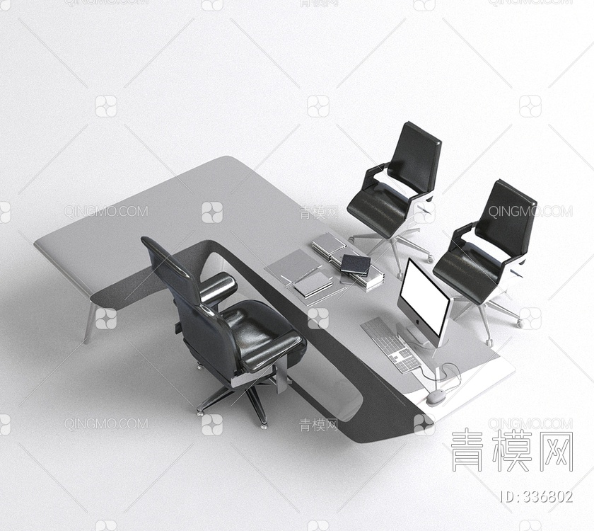 19年款办公桌3D模型下载【ID:336802】