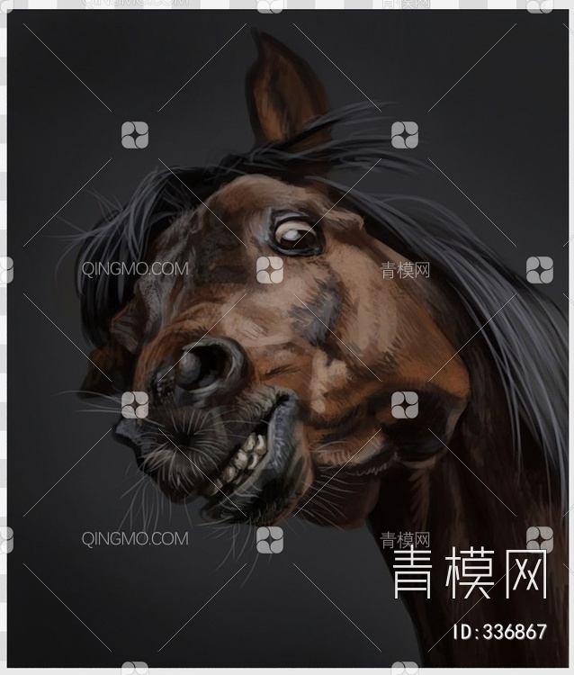 马头挂画3D模型下载【ID:336867】