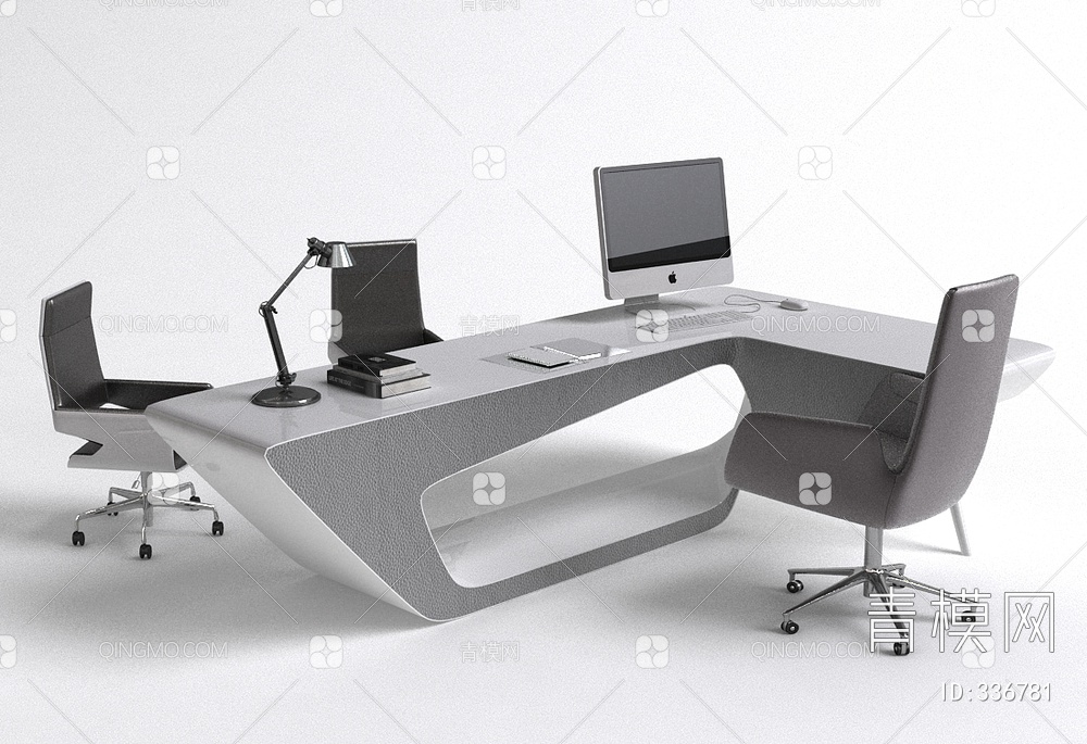 19年款办公桌3D模型下载【ID:336781】