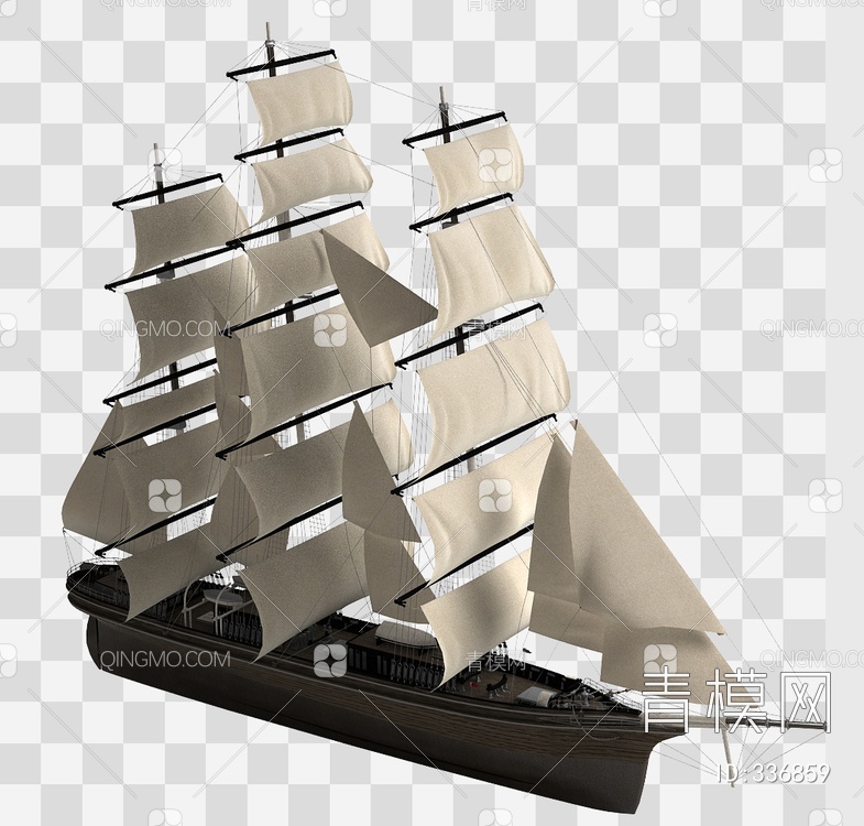 帆船模型摆件3D模型下载【ID:336859】