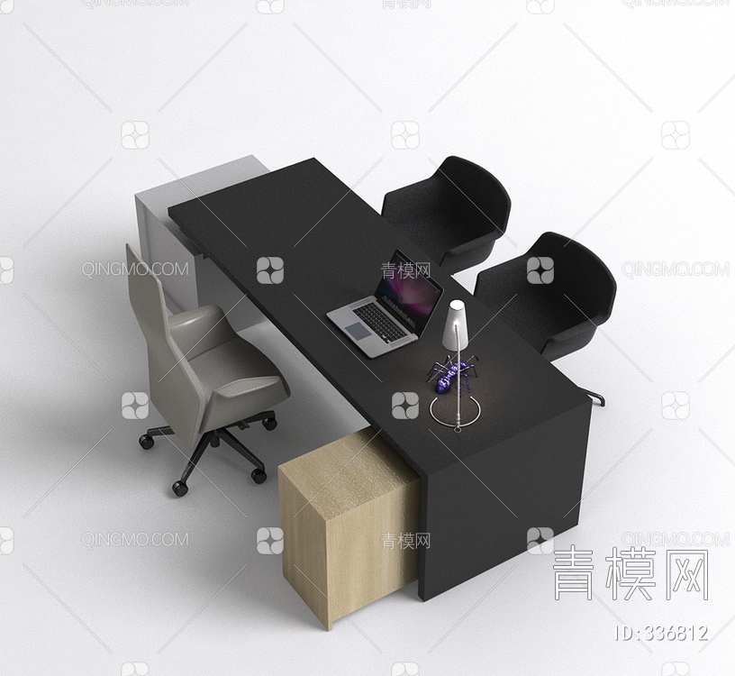 19年款办公桌3D模型下载【ID:336812】
